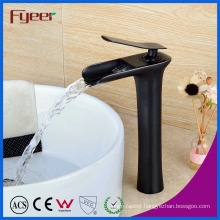 Fyeer High Body Orb Brass Waterfall Basin Faucet